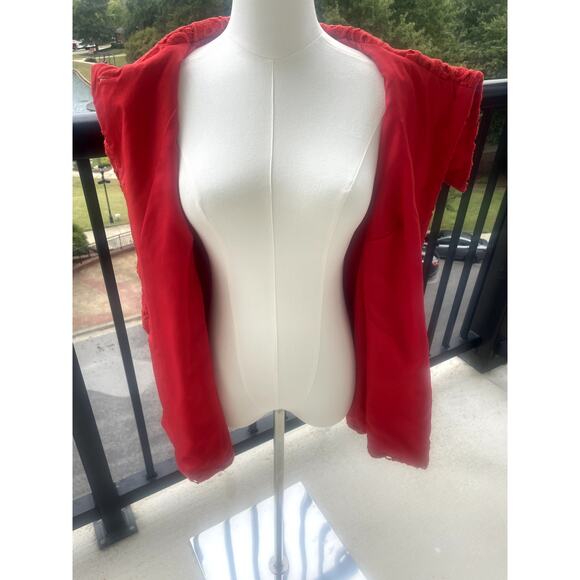 Anthropologie Tabitha Eyelet 100% Cotton Red Swing Coat Sz M - Picture 6 of 7